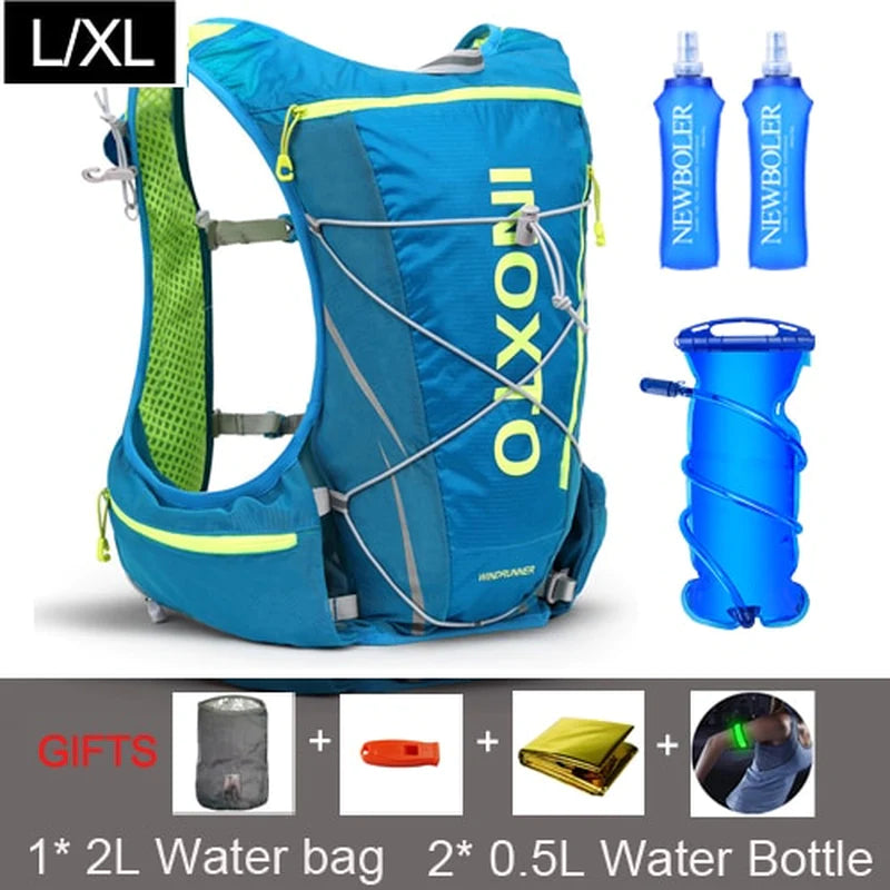 8L Hydration Backpack Men Women Outdoor Sport Bags Trail Marathon Option Water Bag Flask