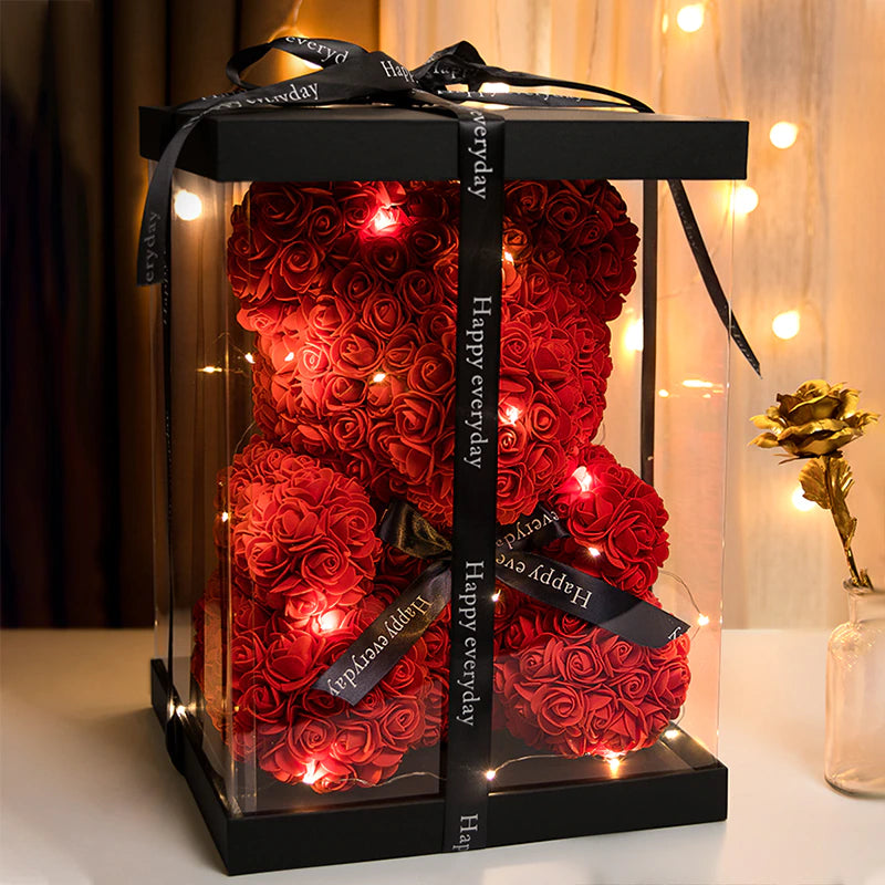 Love Rose Bear with Box Light Trending.