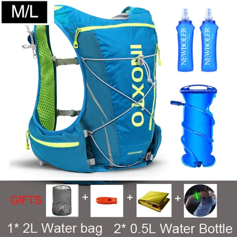 8L Hydration Backpack Men Women Outdoor Sport Bags Trail Marathon Option Water Bag Flask